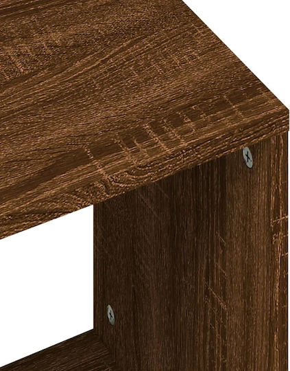 Rectangular Zigon Set Wooden Brown Oak 2 Pieces M48xW30xH45cm