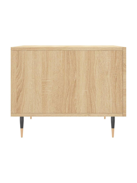 Square Side Table Wooden with Drawers Beige 2pcs W50xD50xH40cm