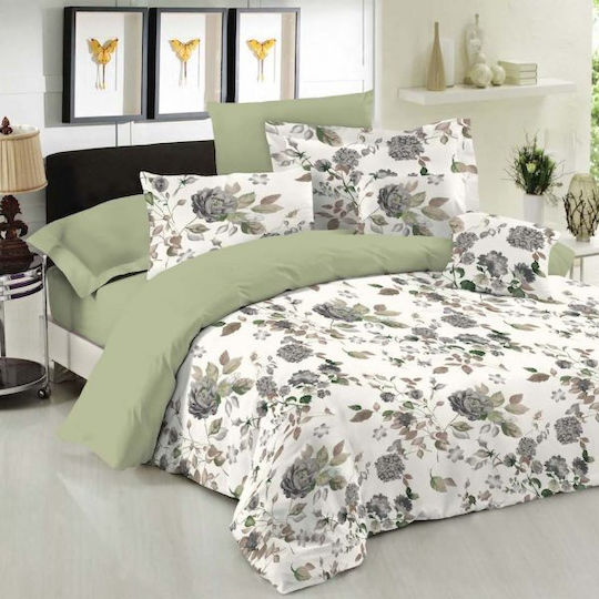 Le Blanc Rose Module Cuvertură Extra-dublu Bumbac Olive 220x240cm 3buc