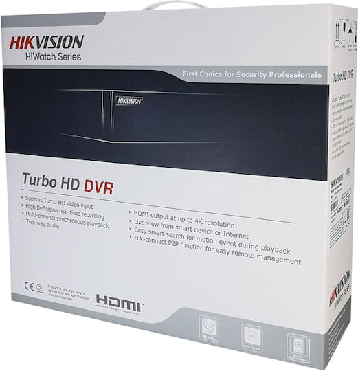 Hikvision Hiwatch Καταγραφικό DVR 16 Καναλιών με Ανάλυση 4K