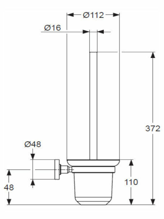 Ideal Standard Iom A9119XG Glas Badezimmer Toilettenbürste Schwarz
