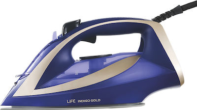 Life Indigo Gold Fier de călcat cu abur 3000W cu placă Ceramică și alimentare continuă cu abur 30g/min