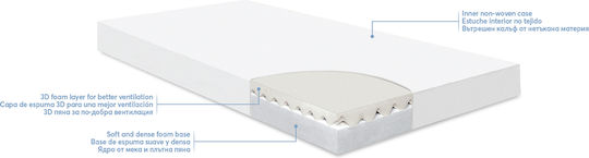 Kikka Boo Mattress Crib DayDream Stars Beige 60cmx120cmx10cm