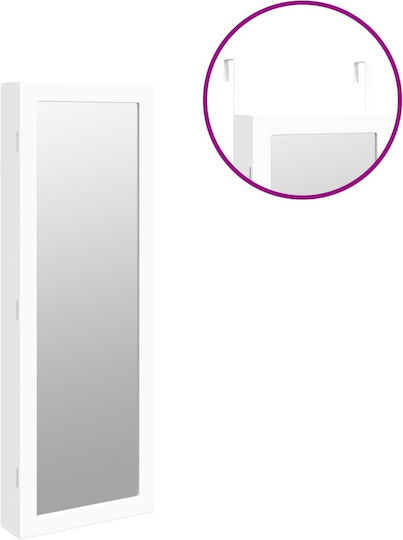 vidaXL Oglindă de Perete cu Alb Ramă din Lemn & Iluminare LED 106x37.5cm 1buc