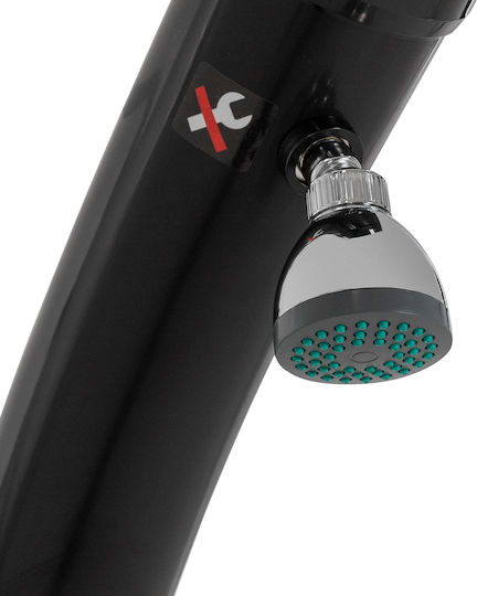 ML-Design Solar Pool Shower Made of PVC with Height 222cm Black