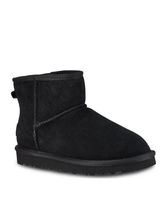 Suede Γυναικεία Μποτάκια Μαύρα