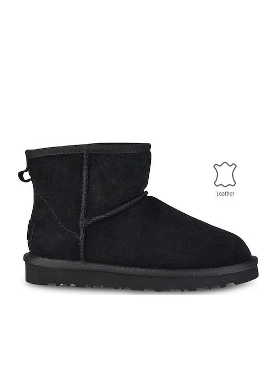 Suede Γυναικεία Μποτάκια Μαύρα