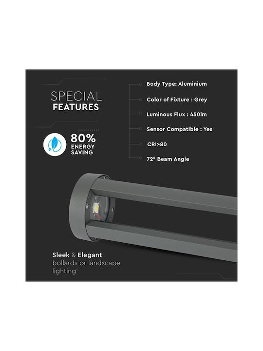 V-TAC Φωτιστικό Κολωνάκι LED Εξωτερικού Χώρου 10W με Θερμό Λευκό Φως IP65 Λευκό