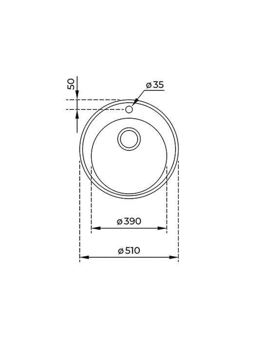 Teka Centroval 1C Ένθετος Νεροχύτης Inox Σαγρέ Μ51xΠ51cm Ασημί