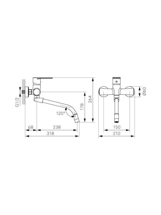 Ferro BAG5FB Mixing Sink Faucet Silver Ferro BAG5FB Mixing Sink Faucet Silver