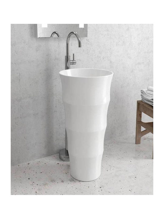 Karag Louvre Standwaschbecken Porzellan 42x42x83cm Weiß
