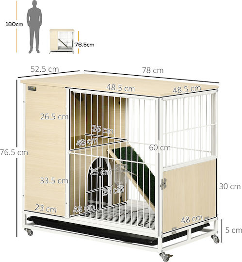 Pawhut D51-331V00AK Livestock Habitat 78x52.5x76.5cm