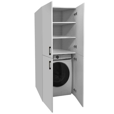 Megapap Laundry Bathroom Cabinet L70xD70xH180cm White