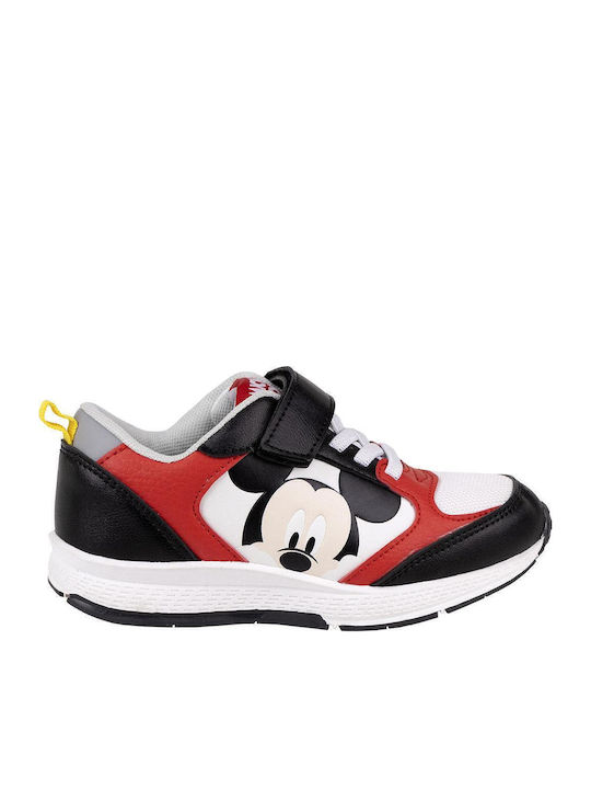Disney Mickey Mouse Παιδικά Sneakers με Σκρατς Κόκκινα
