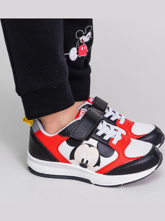 Disney Mickey Mouse Παιδικά Sneakers με Σκρατς Κόκκινα