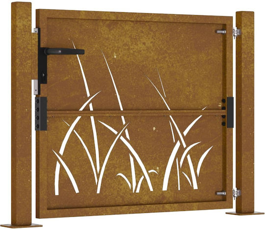 vidaXL Metal Fence Gate in Brown Color 1.05m x 80cm