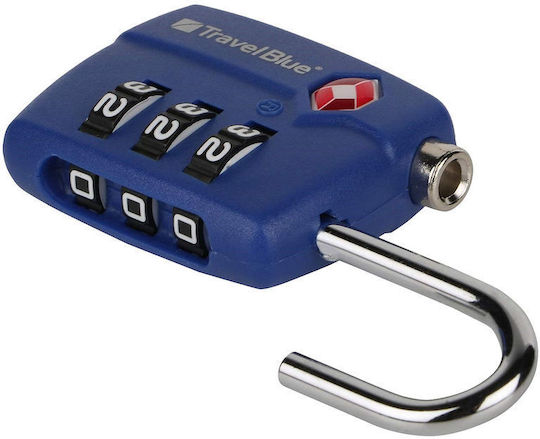 Travel Blue Padlock Brass Combination with TSA Certification Blue 1pcs