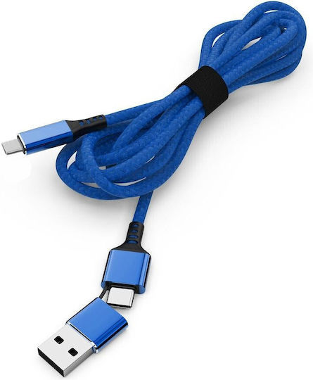 Smrter USB 2.0 Cable USB-C male - USB-A / USB-C Blue 1m