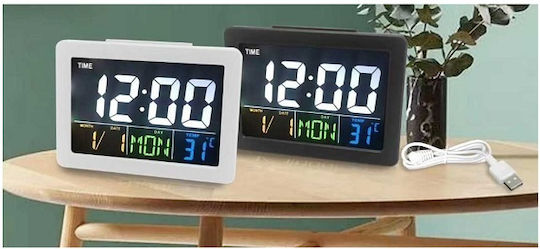 Ceas Digital de Masă cu Alarmă Negru 902002_b