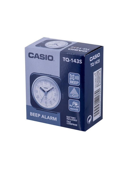 Casio Επιτραπέζιο Ρολόι με Ξυπνητήρι Μαύρο TQ-143S-1E