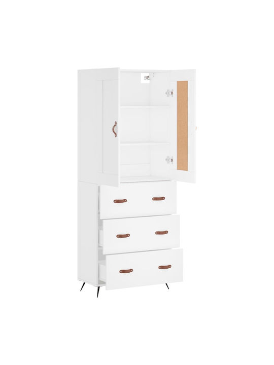 White Bookcase 69.5x34x180cm