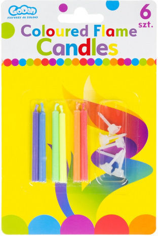 Birthday Candle Number Multicolored 6pcs PF-S6KP