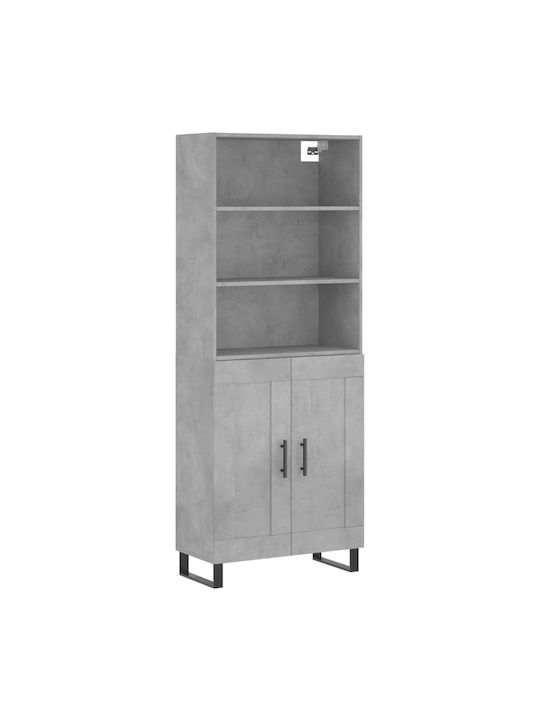 Bookcase Gray 69.5x34x180cm