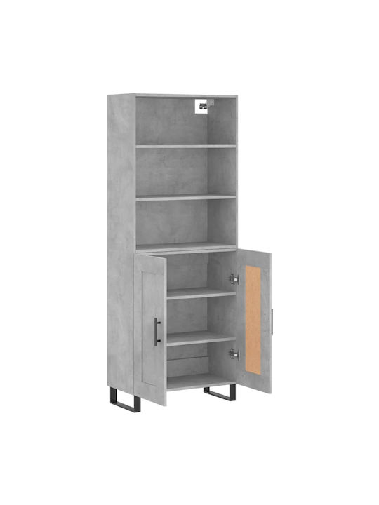 Bookcase Gray 69.5x34x180cm