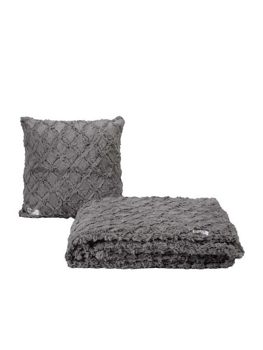 Madi Oblong Ριχτάρι Πολυθρόνας Γούνινο 180x180εκ. Grey