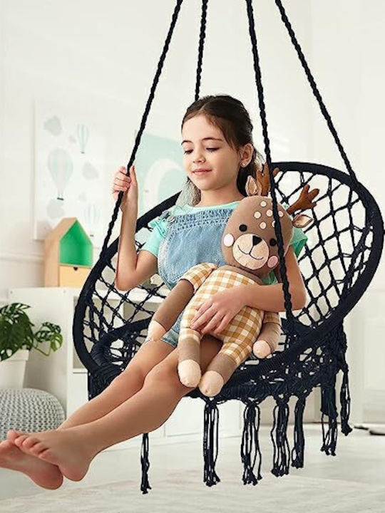 Κρεμαστή Πολυθρόνα Υφασμάτινη Μ60xΠ80xΥ120cm Μαύρη