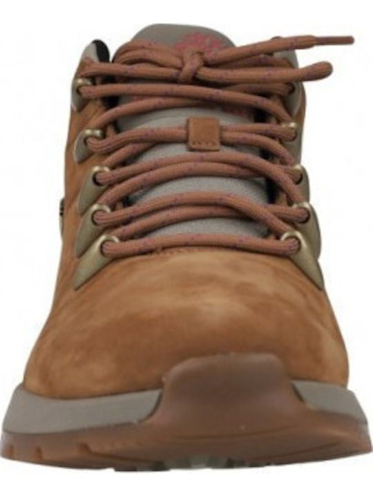 Leather Kids Boots with Laces Brown
