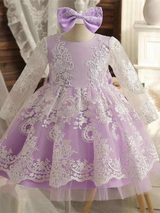 TakTakBaby Kids Dress Tulle Long Sleeve Lilac