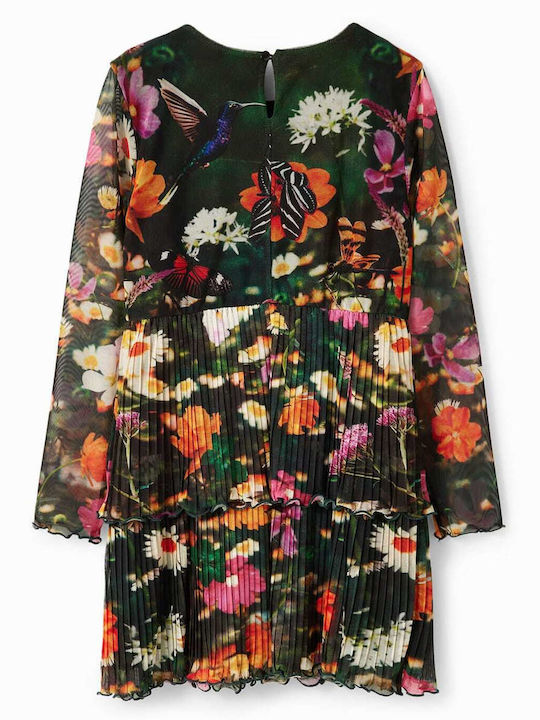 Desigual Mädchen Kleid Tüll Blumen Mehrfarbig