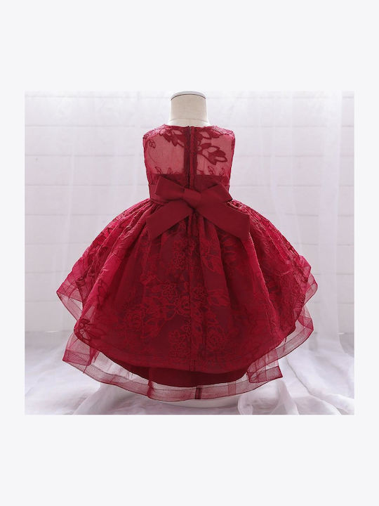 Girls Dress Sleeveless Tulle Set with Accessories Red