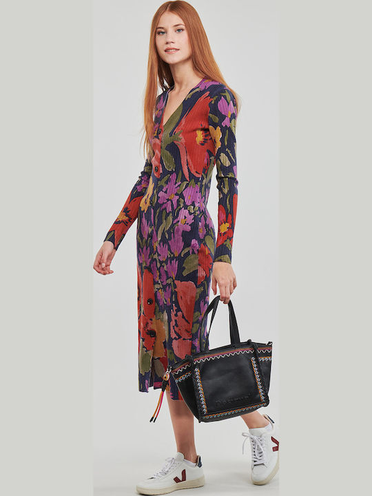 Delaware Midi Shirt Dress Knitted Floral Dress