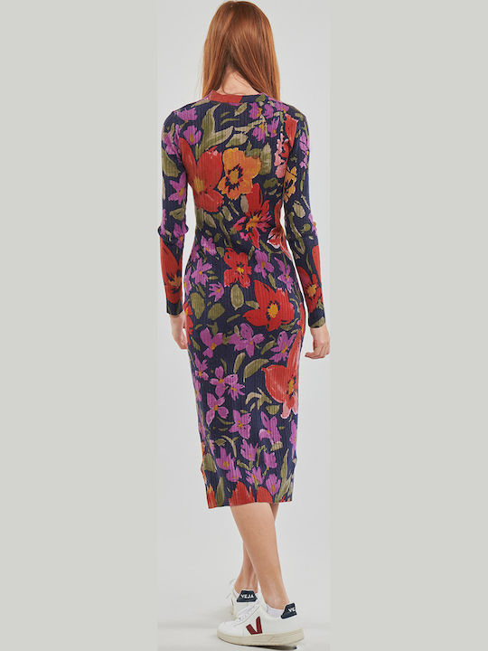 Delaware Midi Shirt Dress Knitted Floral Dress