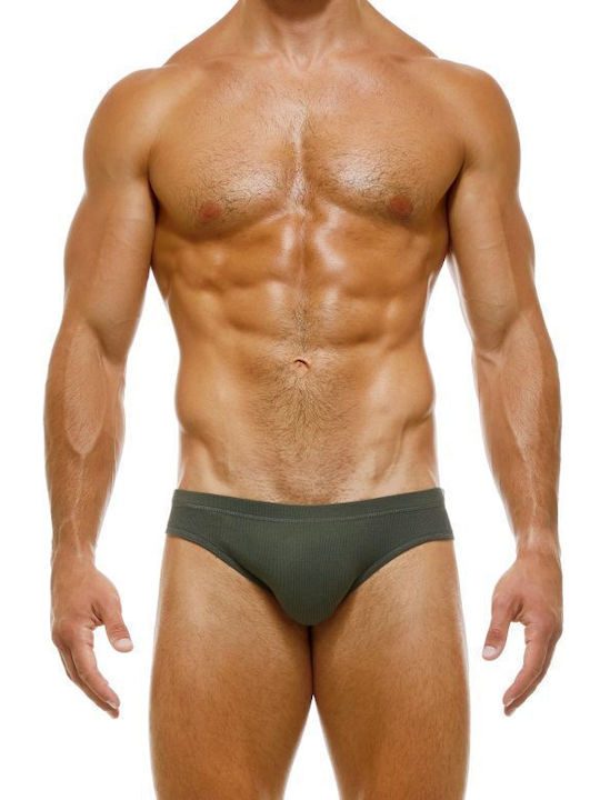 Herren Slips Khaki mit Mustern 1Packung