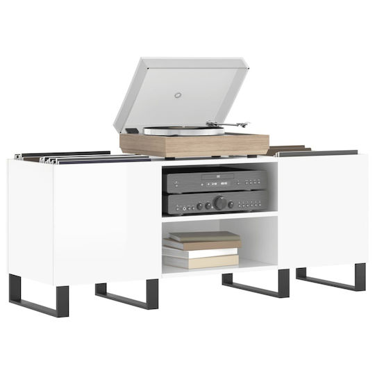 vidaXL Glänzend Hi-Fi Möbel Weiß 38x121x48cm