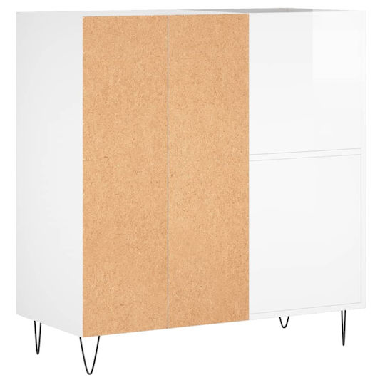 vidaXL Glossy Hi-Fi Furniture White 38x84.5x89cm