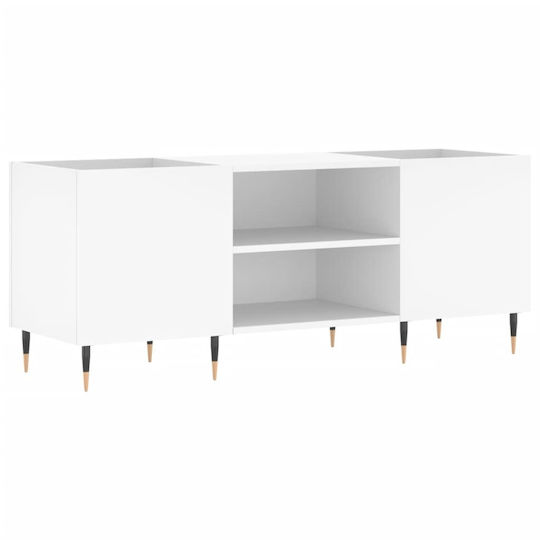 vidaXL Мебел за Hi-Fi Бял 38x121x48см