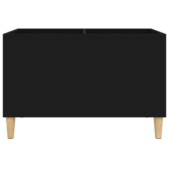 vidaXL Record Furniture from Processed Wood Hi-Fi Furniture Black with Brown Legs 74.5x48x38cm