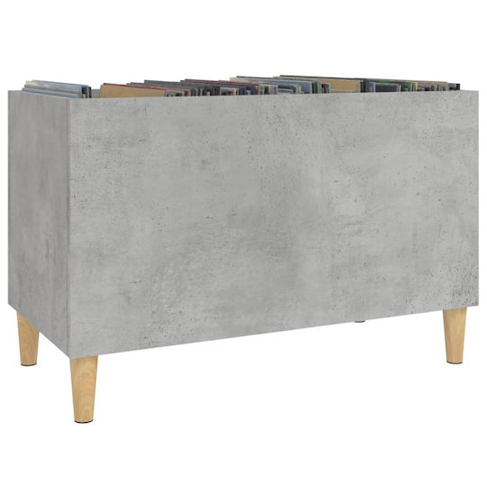 vidaXL Record Furniture from Concrete Hi-Fi Furniture Grey with Brown Feet 74.5x48x38cm
