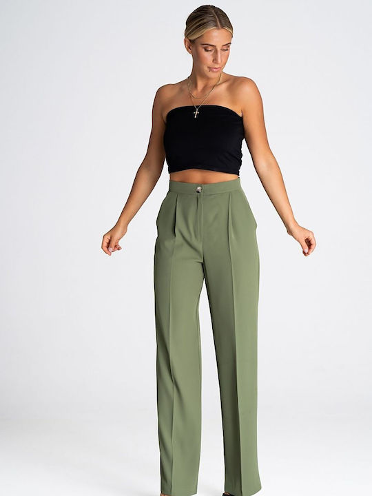 Figl Women's Fabric Trousers Green