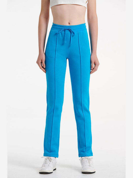 SugarFree High Waisted Straight Pant Blue