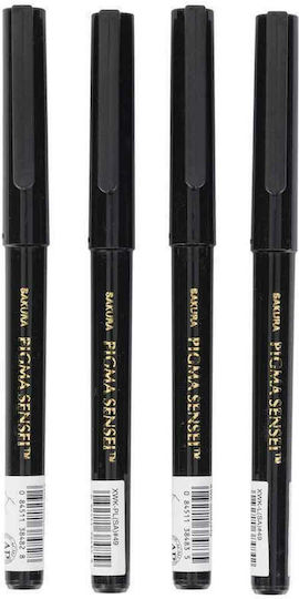 Sakura Pigma Design Markers 0.3mm Black 4pcs