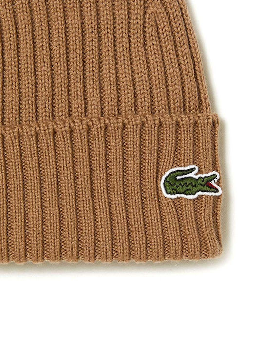 Lacoste Beanie Ανδρικός Σκούφος Πλεκτός σε Καφέ χρώμα