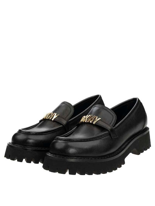 Ronnie Leder Damen Mokassins in Schwarz Farbe