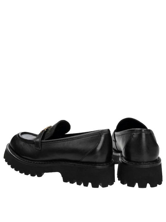 Ronnie Leder Damen Mokassins in Schwarz Farbe