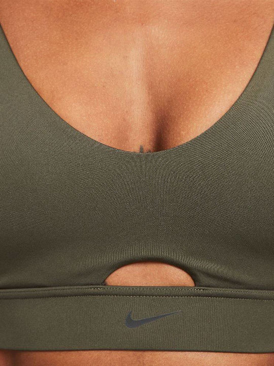 Dri-Fit Indy Γυναικείο Μπουστάκι Χακί με Επένδυση