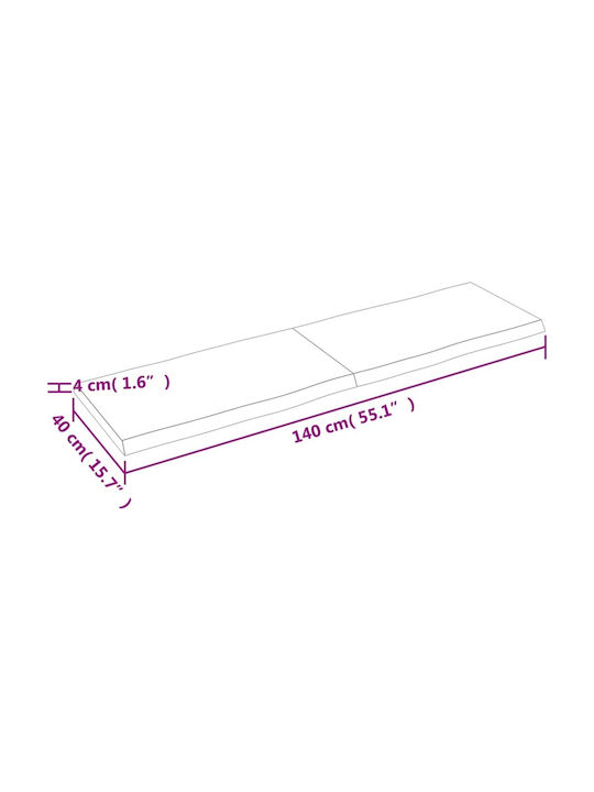 vidaXL Rectangular Table Surface made of Solid Wood 140x40x4cm 363962 1pcs